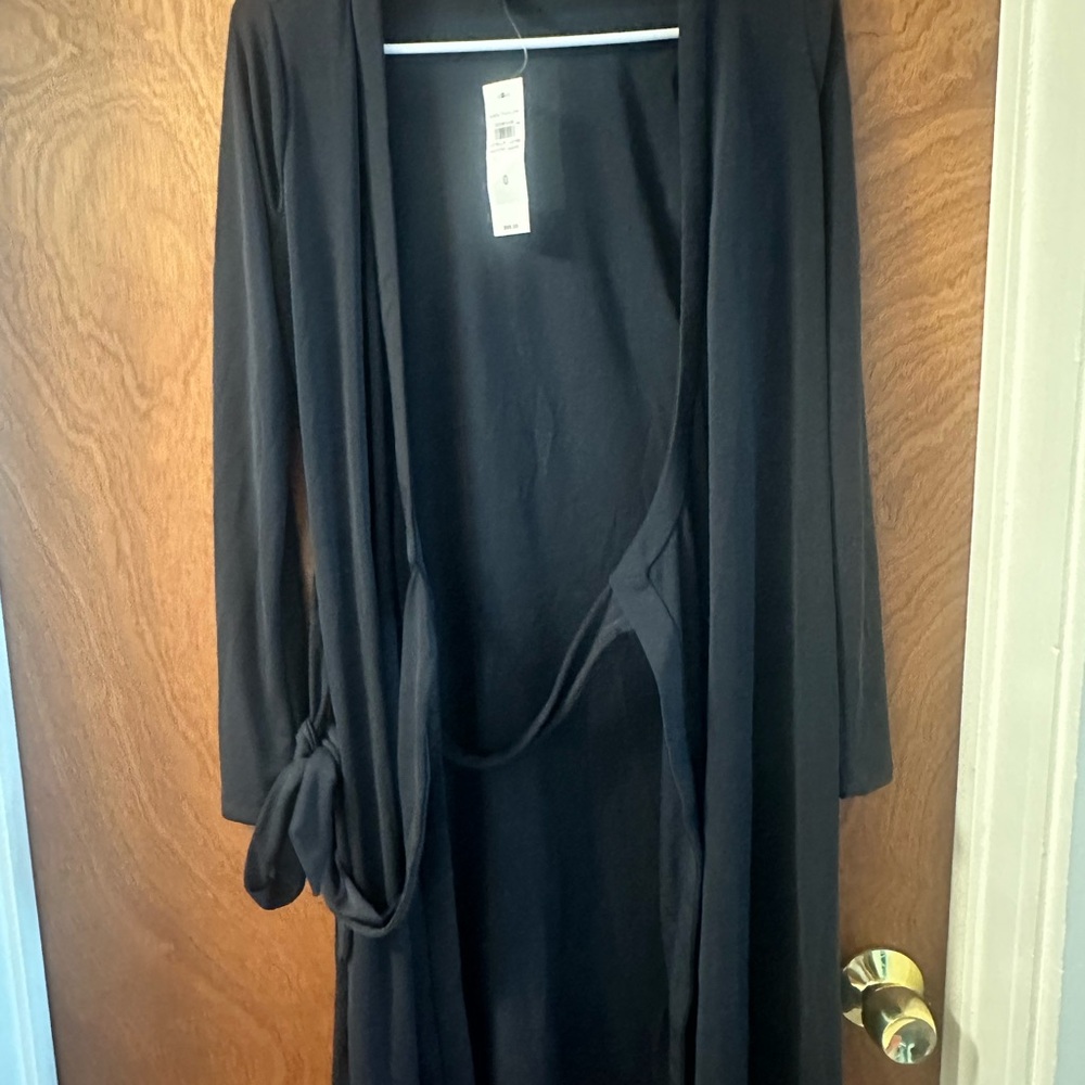 Black Long Sleeve Wrap Dressed
